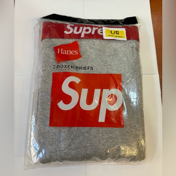 Supreme Other - Supreme Hanes Heather Grey Boxer 2 pack Size Large SS24